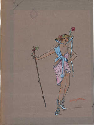 Зиновьев Александр Петрович. Танцовщица с розами на шляпке